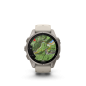 Preview: GARMIN Fenix 9, 43mm, Nebelgrau/Titan mit Silikon-Armband (010-04761-01)